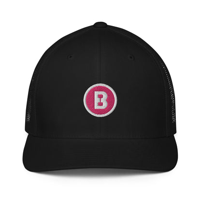 Pink B Closed-back trucker cap