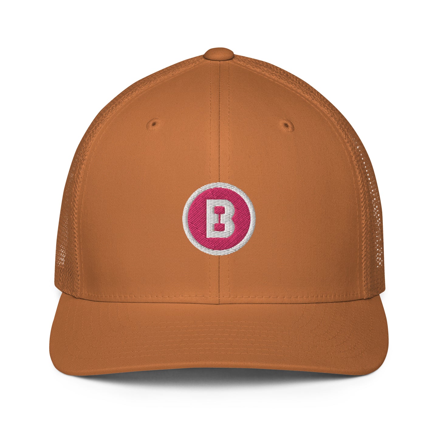 Pink B Closed-back trucker cap