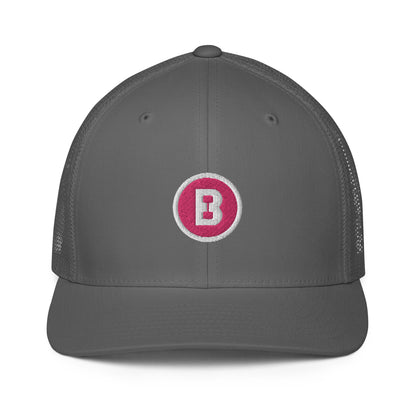 Pink B Closed-back trucker cap