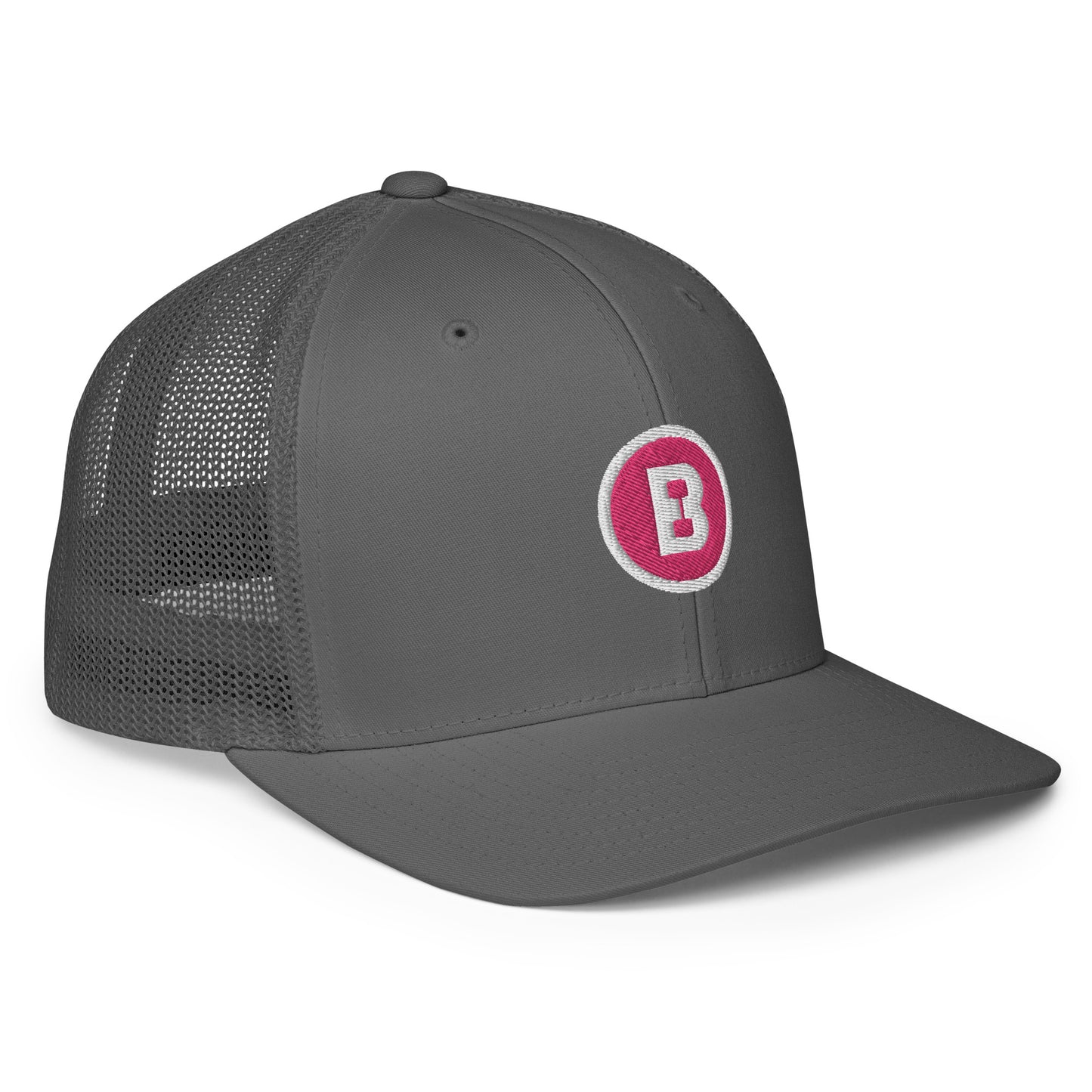 Pink B Closed-back trucker cap