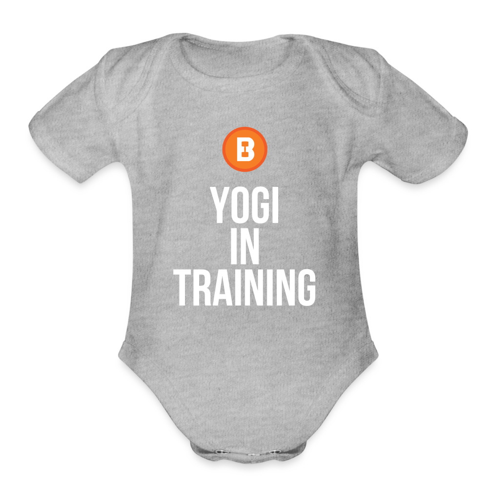 Organic Short Sleeve Baby Bodysuit - heather grey