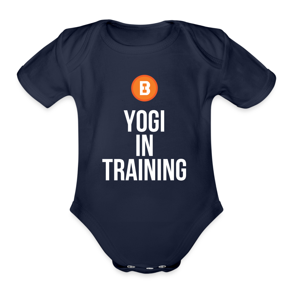 Organic Short Sleeve Baby Bodysuit - dark navy